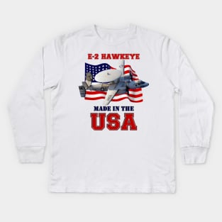 E-2 Hawkeye Made in the USA Kids Long Sleeve T-Shirt